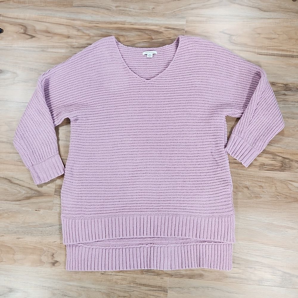 🔸️American Eagle Pale Mauve Soft Oversized Hi-Low Sweater XSmall